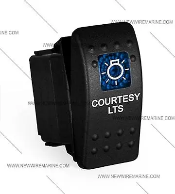 Labeled Marine Contura II Rocker Switch Carling Lighted - Courtesy Lts-Blue Len • $15