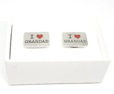 I Love Grandad Cufflinks  New !!  Free Pouch  !!! • £7.99