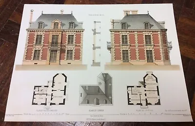Vintage French Architectural Print Lithograph By Edouard Walter 1963 • $37.30
