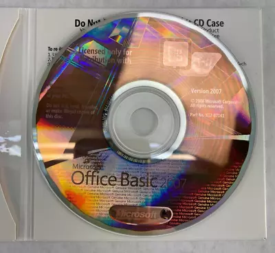 Microsoft Office 2007 Basic Edition BE UNSEALED English For Dell 0YY660 Windows • $28.19