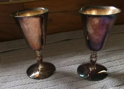 Pair Of Silver Plated Miniature Goblets - Unpolished • £15.99