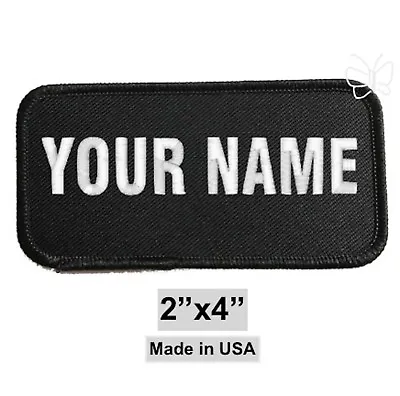 Custom Personalized Embroidered Monogrammed Name/Title Patch Black 2 X4 . • $5.29