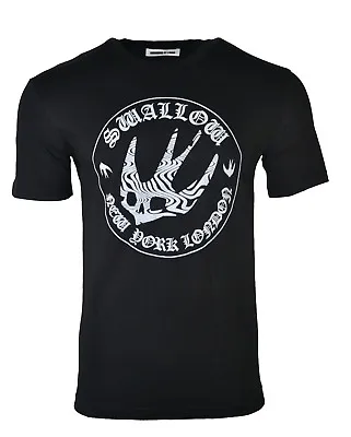 £59.99 • Buy New Mcq Velour Swallow Logo T-shirt Black & White Alexander Mcqueen Rare
