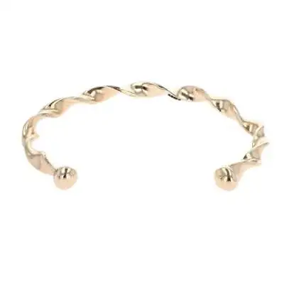 Mens - 9ct Yellow Gold Twist Torque Bangle • £629