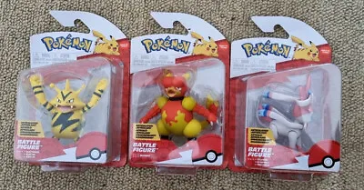 NEW Sealed Magmar Electabuzz Sylveon BATTLE FIGURE Set Jazwares Pokemon 3 Inch • $42.73