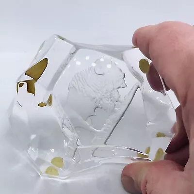$29.99 • Buy Val St. Lambert Belgium Crystal Buffalo Paper Weight Vintage Intaglio