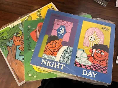 Vintage Playskool Wood Tray Puzzles Sesame Street Lot Of 3 • $29.99