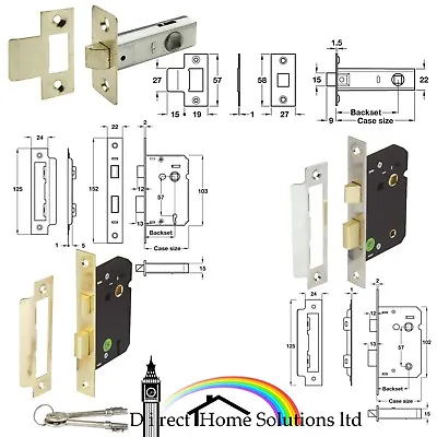 Hafele Mortice Latch / WC Lock / Sashlock Latchbolt Operated By Lever Handles • £8.99