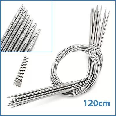 7pcs 120cm Long 2mm - 5mm Stainless Steel Circular Flexible Flex Knitting Needle • $14.97