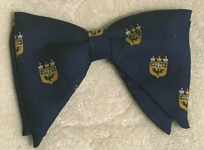 Vintage ROYAL~RUST RESISTANT BOWTIE Bow Tie NAVY BLUE W/YELLOW PHOENIX CREST Wow • $14.99