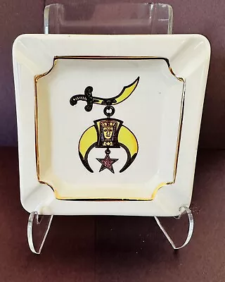 Rare Find. Vintage Masonic Ashtray Gold Trim. Gift. Man Cave Free Mason. Read • $19.99