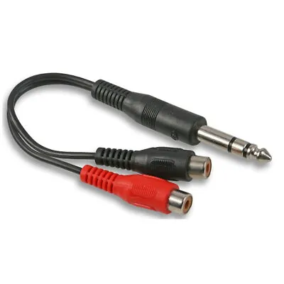 £2.35 • Buy 6.35mm Stereo 1/4  Jack To RCA Phono Female Sockets Audio Cable Adapter
