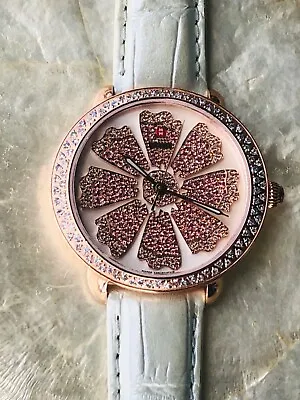 Michele MW21B01B4989 Serein Rose Gold Plated Diamond And Pink Topaz Flower Watch • $1165.50