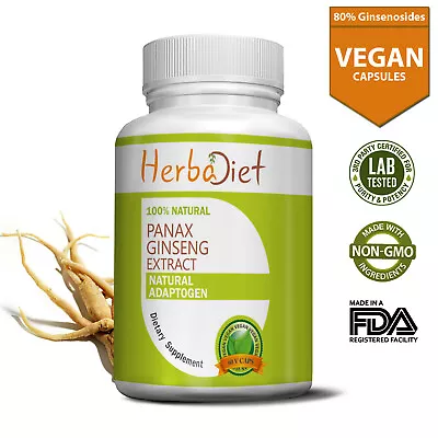 Red Korean Panax Ginseng Extract Capsules 10000 Mg Eq. STRONG 80% Ginsenosides • £2.39