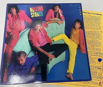 ROLLING STONES 1986 Vintage Vinyl Record DIRTY WORK Album Keith Richards Mick • $7