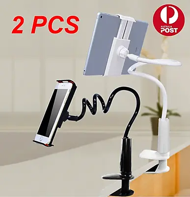 2PCS Gooseneck Table Bed Clamp Stand Holder Mount 360° Rotate Tablet IPad IPhone • £16.40