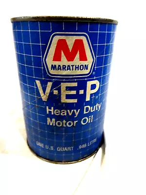 Marathon V-E-P Heavy Duty Motor Oil 1qt Cardboard Can-Full • $16.99