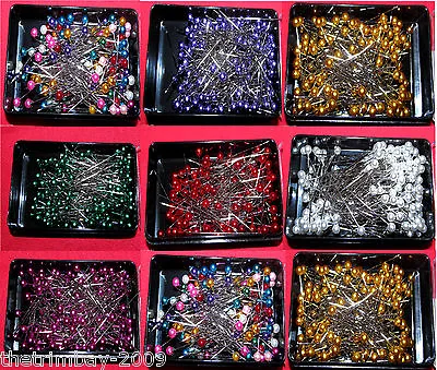 £3.97 • Buy 144 Dressmaking Craft Pearl Headed Pins Assorted Colours