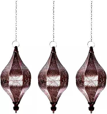 3 Moroccan Lantern Lamp Shade Lighting Turkish Hanging Lamp Hole Seljuks Pattern • $128.13