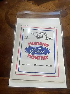 Mustang Monthly Magazine Vol 1 #3 April 1978 • $21