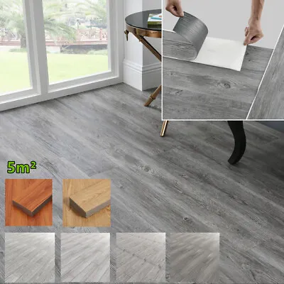 5m² Vinyl Floor Plank Wood Effect Flooring Tiles Self Adhesive Kitchen 6 Colors • £29.99