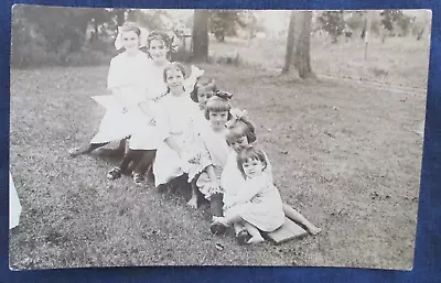 RP Marshalltown Iowa 7 Children Young Girls Sisters? Ca1910 Postcard • $4.99