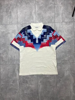 Vintage Sergio Tacchini 90s Mens Designer Tennis Printed Polo Shirt Size L • $49.99