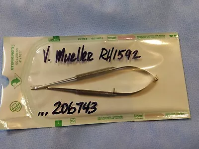 $44.20 • Buy V. Mueller RH1592 Microsurgery Micro Scissors Slightly Curved Blade ENT Germany
