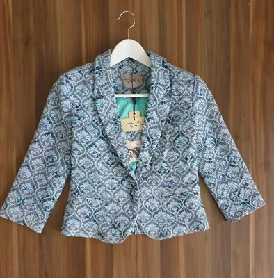 Darling Mint Blue Textured Jacquard Print Women's Blazer Size S • $24.88