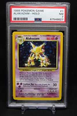 $34 • Buy PSA NEAR MINT 7 1999 Pokemon Base Set 1 Alakazam-Holo