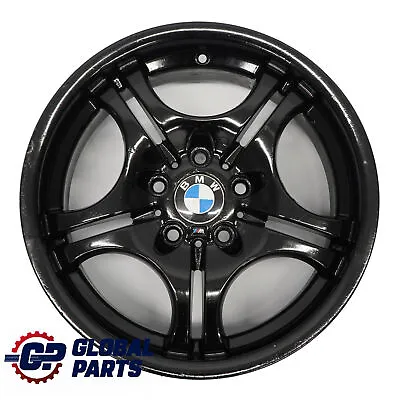 BMW E46 Front Black Wheel Alloy Rim 17  M Double Spoke 68 75J ET:41 2229180 • $522.90
