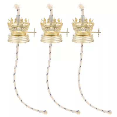  3 Pcs Oil Lamp Parts Dimmer Standard Brass Burner Replacement Fuel H • £7.73