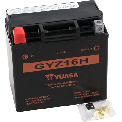 $133.21 • Buy Yuasa GYZ High Performance Maintenance-Free AGM Battery (GYZ16H) YUAM716GH