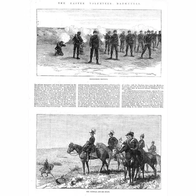 £12.99 • Buy PORTSMOUTH Easter Volunteer Manoeuvres On Portsdown Ridge - Antique Print 1884