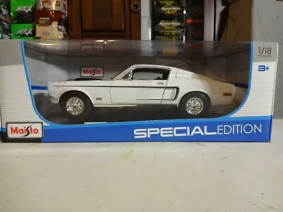 Maisto 1968 Ford Mustang GT Cobra Jet White 1/18 • $20