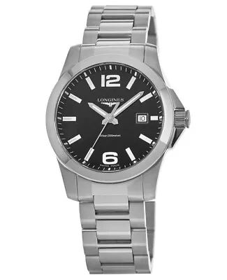 New Longines Conquest Quartz Black Dial Men's Watch L3.759.4.58.6 • $652.86