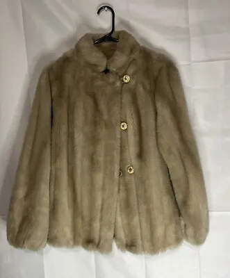 Woman's Country Pace Vintage Faux Blond Fur Coat Imported From France Size 8 • $79