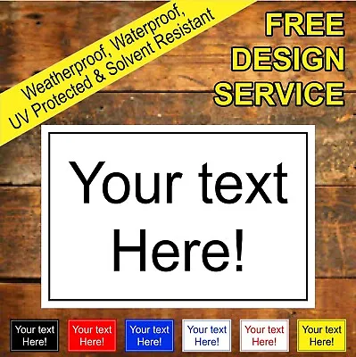 £2.99 • Buy Custom Made Personalised Sign Or Sticker Any Size Colour Text Free Design 9117