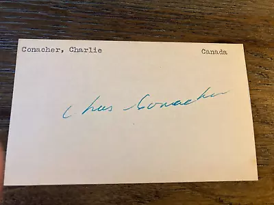 Charlie Conacher Red Wings Maple Leafs Signed Autographed Hockey 3x5 Index Card • $499