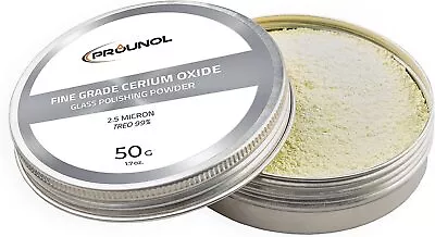 Prounol Cerium Oxide 50g – Fine Grade Glass Polishing Solution Powder – TRE • £12.97