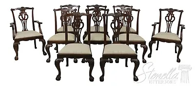 L56955EC: Set Of 10 BAKER Chippendale Ball & Claw Mahogany Dining Room Chairs • $6895