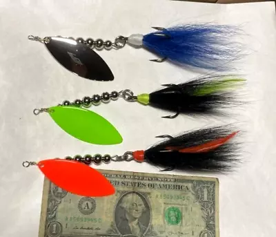 3 Ct. Mepps Style Bucktails Musky Muskie Pike Bass Lures Baits • $16