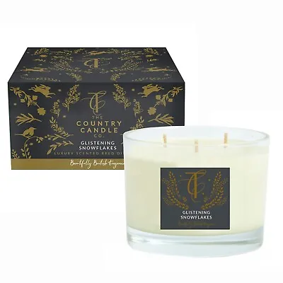 Glistening Snowflakes Large Multi-wick Candle ***OFFER PRICE** Perfect As A Gift • £31.99