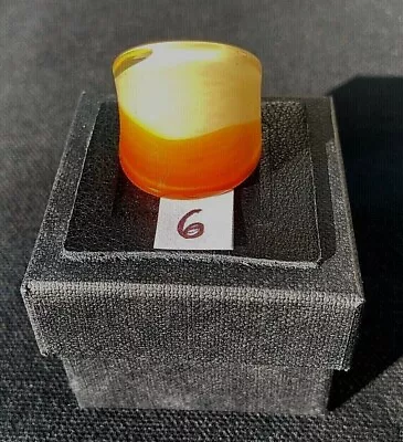 Murano Glass Wide Band RING Creamsicle Caramel Certificate Of Origin • $25