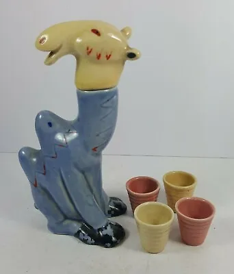 £74.50 • Buy Vintage Moroccan Ceramic Camel Design Decanter & Beakers - North African