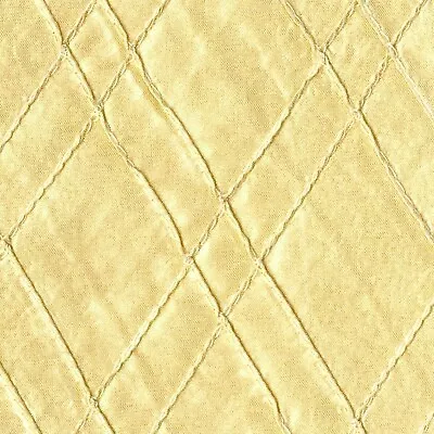 Silk India Pintucked GOLD BUTTER Home Decor Drapery Pillow Sewing Fabric BTY • $10.39