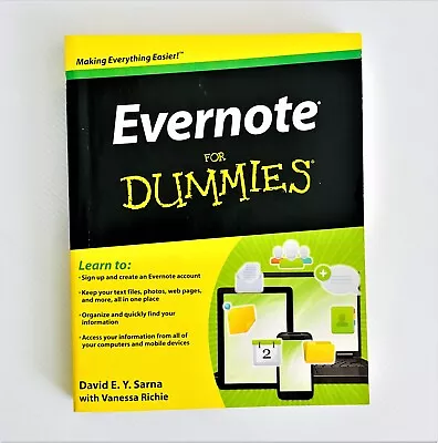 Evernote For Dummies By David E. Y. Sarna Vanessa Richie Paperback 2012 • $15.29