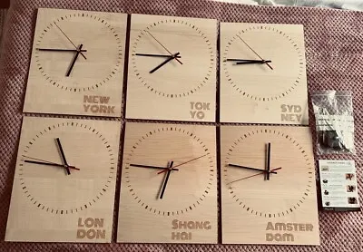 £50 • Buy Plywood World Clocks, Brand New - Office Decor
