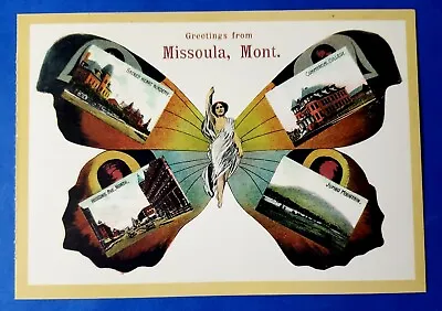 Postcard Butterfly Featuring Missoula Attractions Montana 6 X4.25  • $5