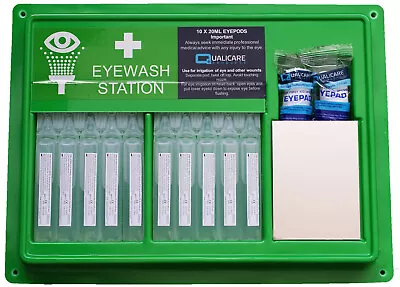 Eye Wash Kit Pod Station 10 Pods First Aid Spare Sterile Saline Eyewash Pods • £10.95